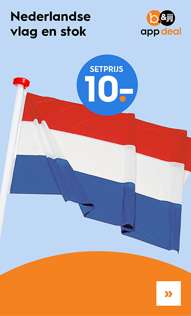 Nederlandse vlag en stok
