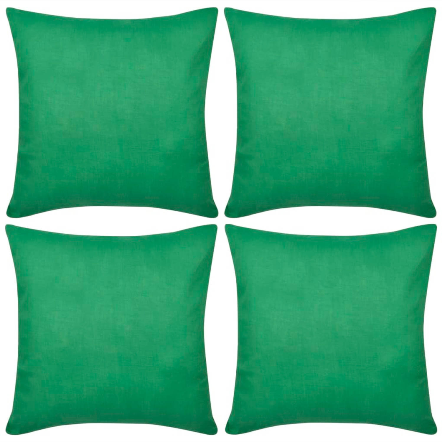 Kussenhoezen katoen 80 x 80 cm groen 4 stuks