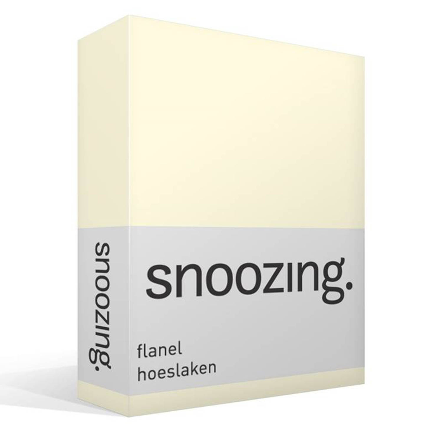 Snoozing flanel hoeslaken - 100% geruwde flanel-katoen - Lits-jumeaux (160x210/220 cm) - Beige