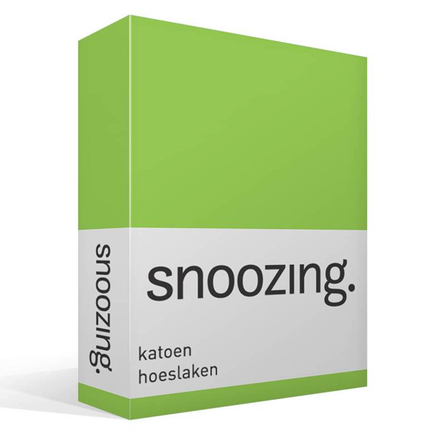 Snoozing katoen hoeslaken - 100% katoen - 2-persoons (150x200 cm) - Lime